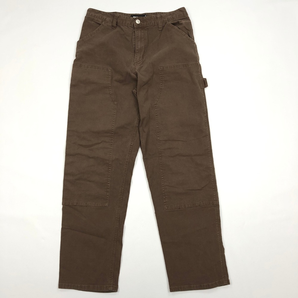 RSQ Utility Mens 31x32 Brown Double Front Knee Carpenter Pants Straight Leg